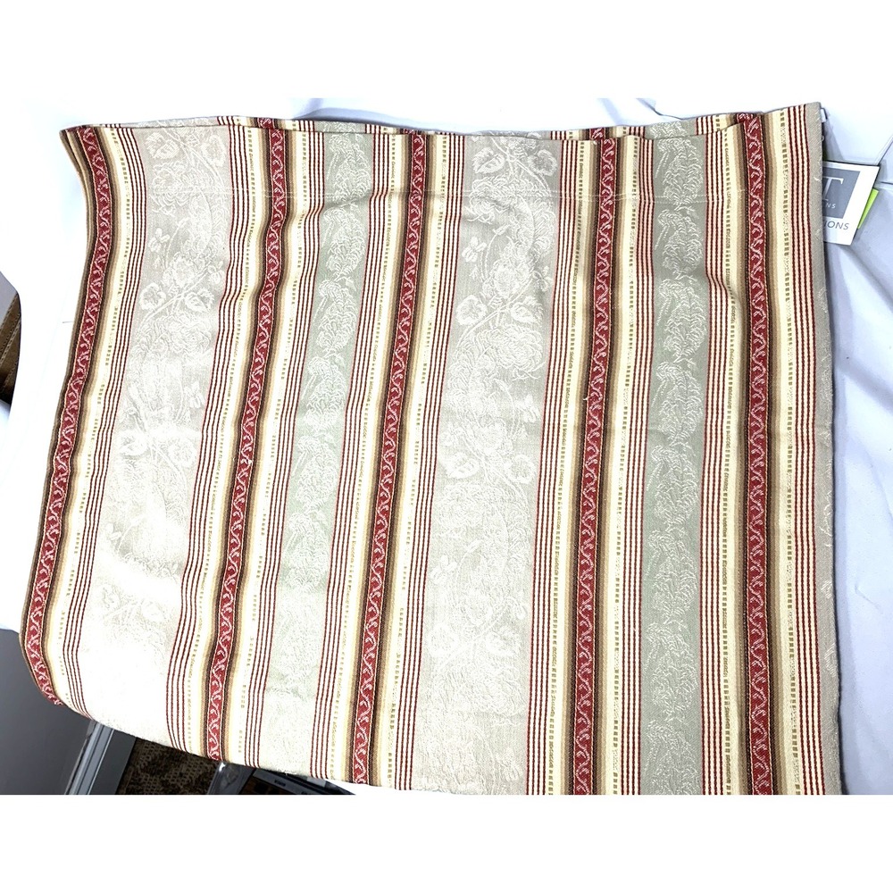 NEW Traditions Linens Pillow Sham King Size Stripe Damask Envelope Style